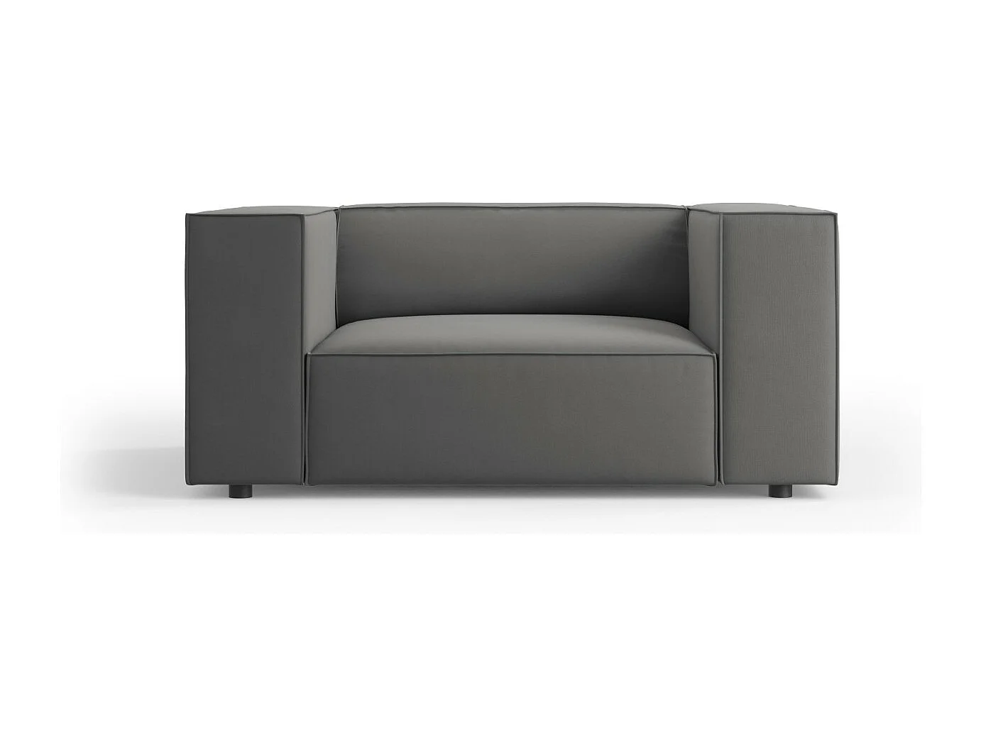 Cosmopolitan Design - Fauteuil "Arendal" Flueel, Cement - 124x102x70cm