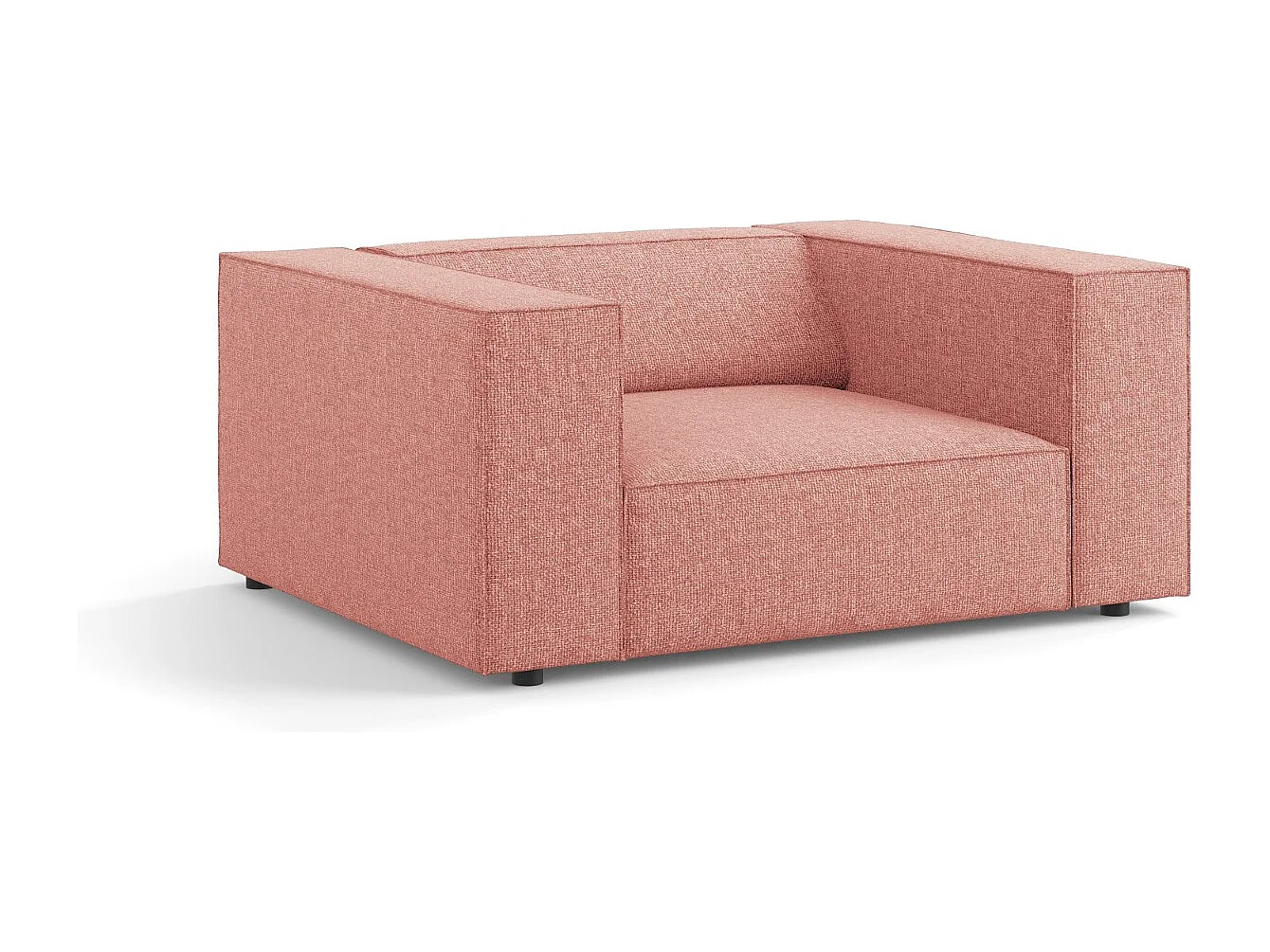 Cosmopolitan Design - Fauteuil "Arendal" en chenille rose - 124x102x70cm