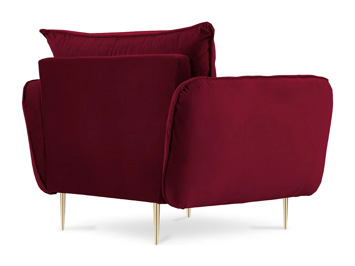 Cosmopolitan Design - Fauteuil "Vienna" Flueel, Rood - 97x94x95cm