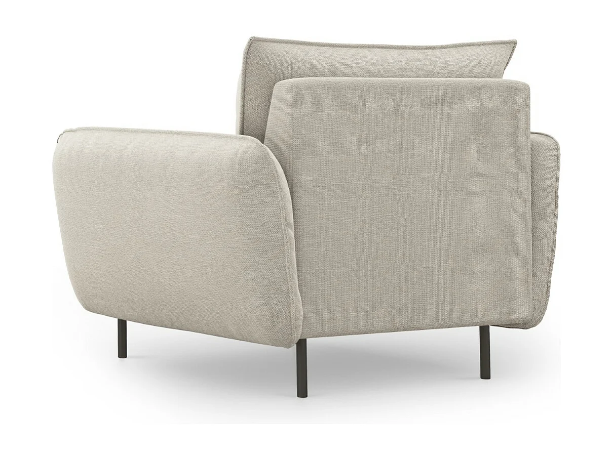 Cosmopolitan Design - Sessel "Vienna" aus strukturiertem Stoff leichtes beige - 97x94x95cm