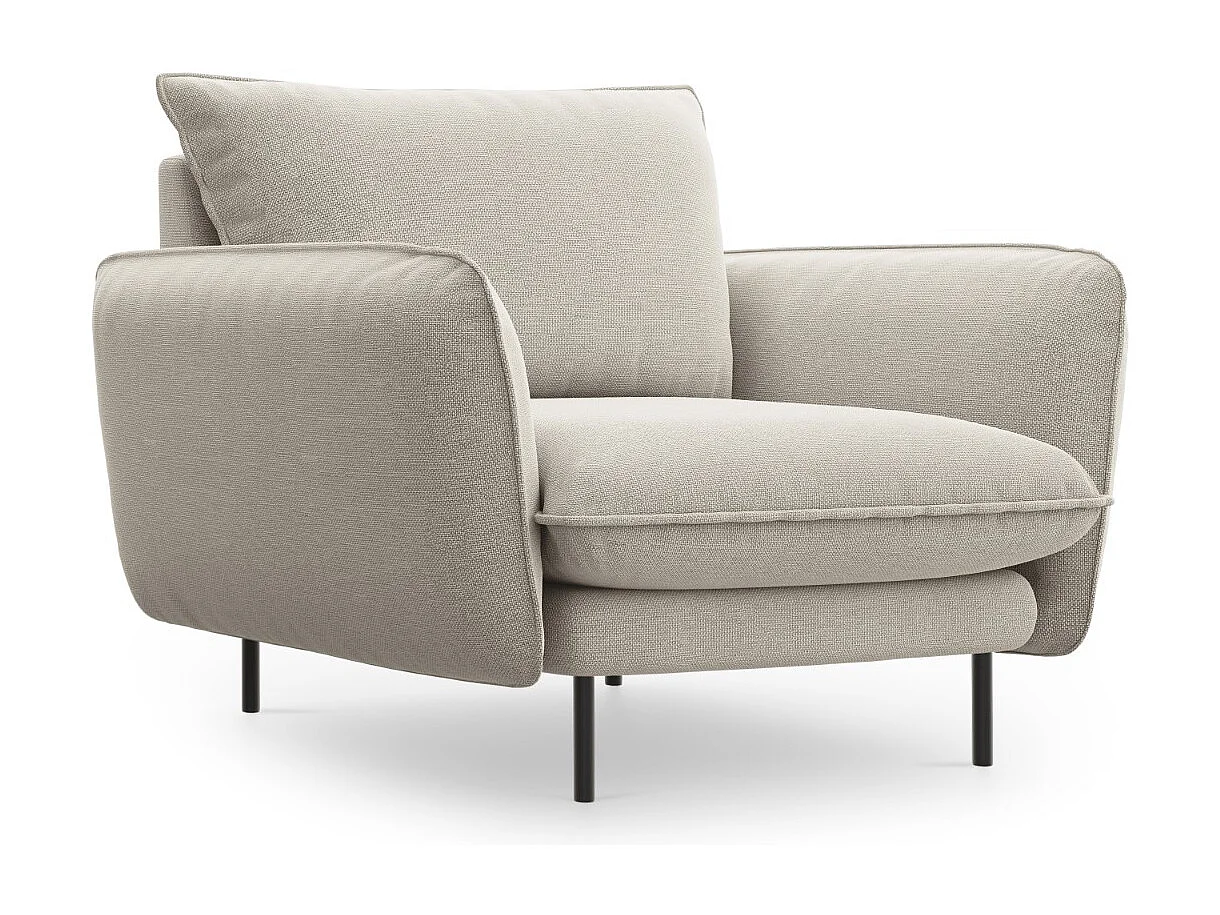 Cosmopolitan Design - Poltrona "Vienna" em tecido estrutural bege claro - 97x94x95cm