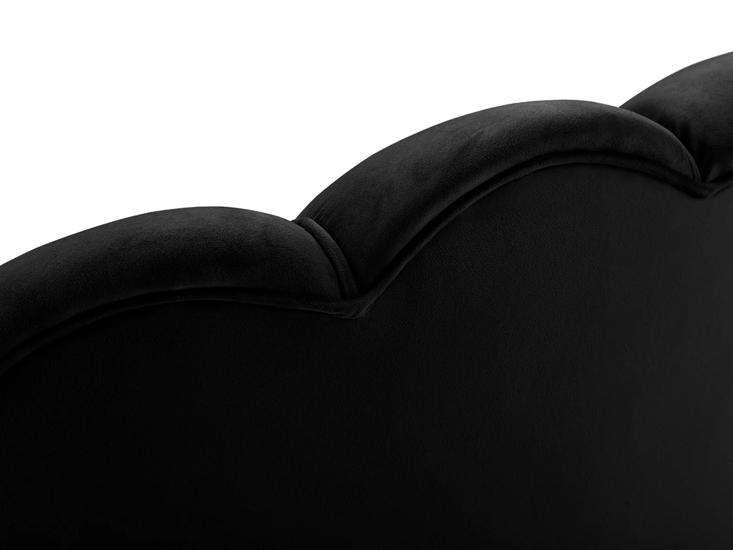 Cosmopolitan Design - Fauteuil "Kingston" Flueel, Zwart - 98x78x76cm