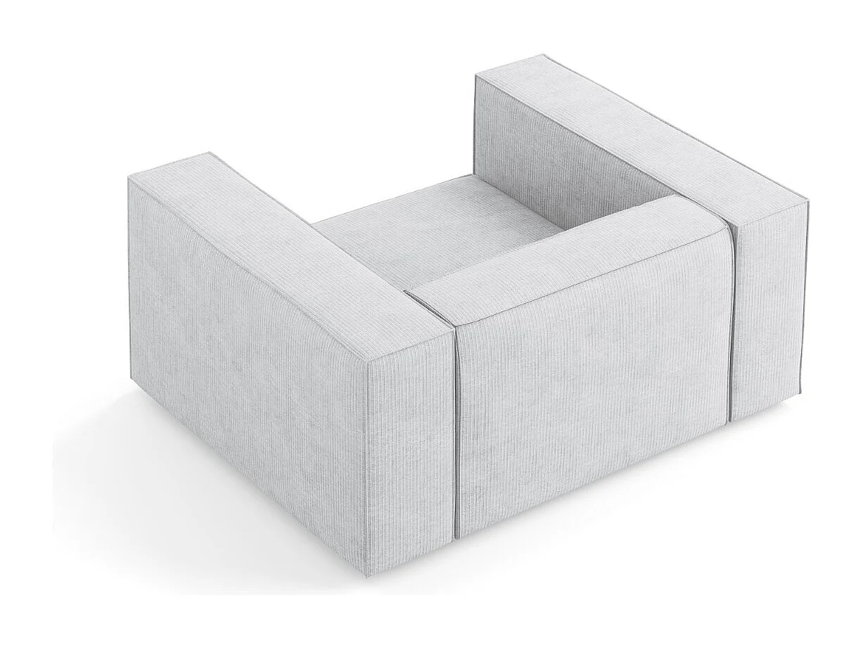 Cosmopolitan Design - Fauteuil "Arendal" Chenille met ribbeleffect, Lichtgrijs - 124x102x70cm