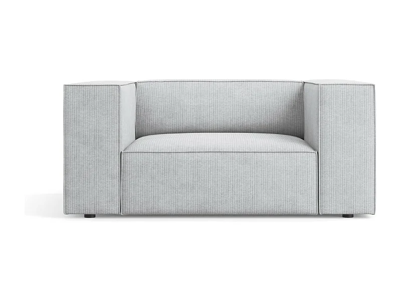 Cosmopolitan Design - Fauteuil "Arendal" en chenille avec un effet côtelé gris clair - 124x102x70cm