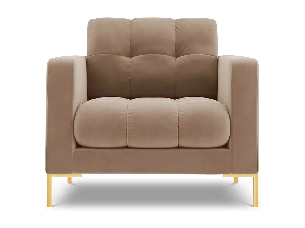 Cosmopolitan Design - Fauteuil "Bali" en velours beige - 87x92x75cm