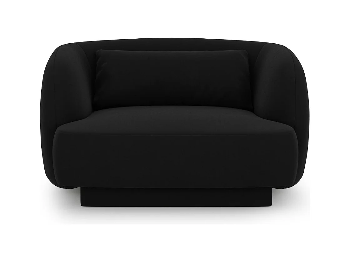 Cosmopolitan Design - Fauteuil "Tulum" en velours noir - 103x90x70cm
