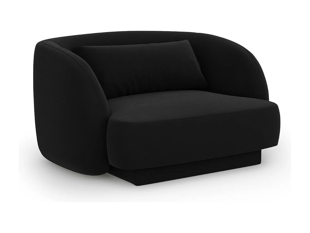 Cosmopolitan Design - Fauteuil "Tulum" en velours noir - 103x90x70cm