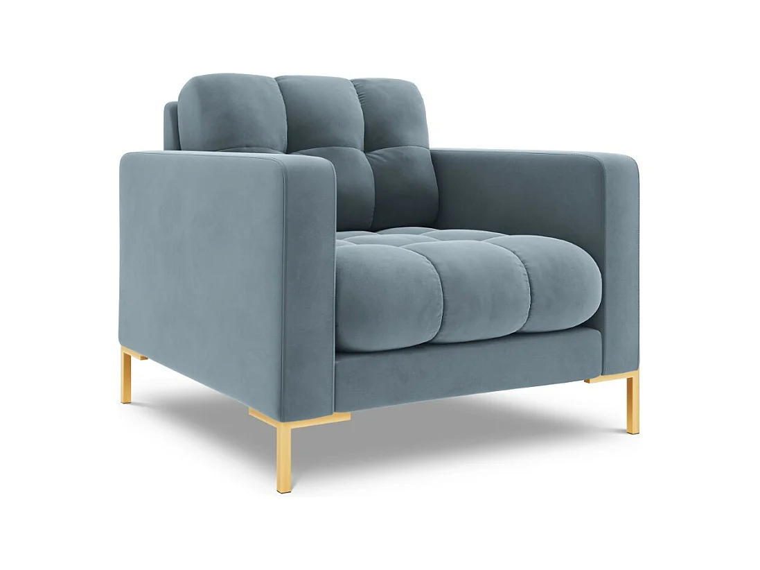 Cosmopolitan Design - Sillón "Bali" de terciopelo azul claro - 87x92x75cm