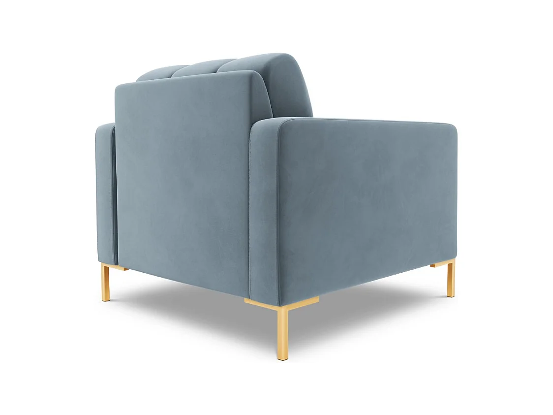 Cosmopolitan Design - Sillón "Bali" de terciopelo azul claro - 87x92x75cm