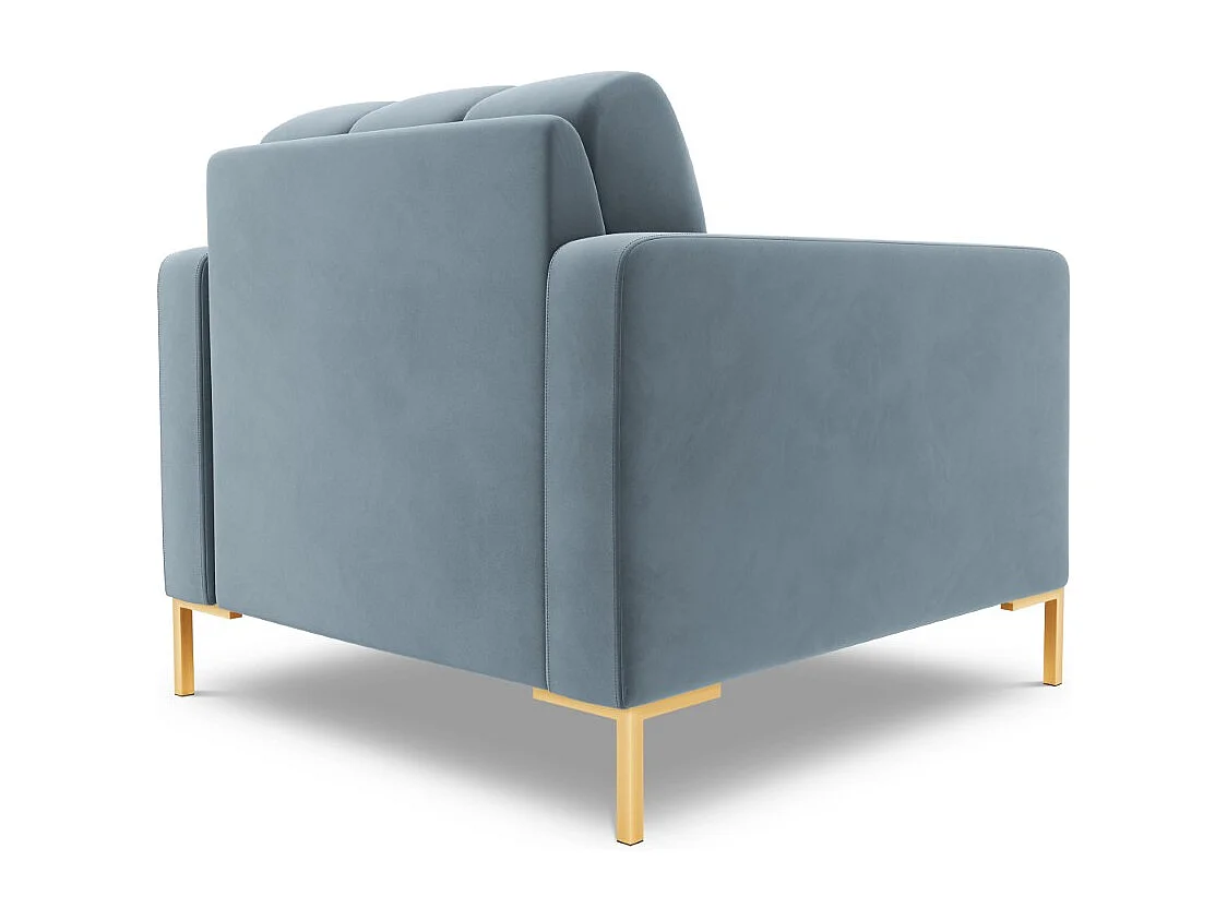 Cosmopolitan Design - Fauteuil "Bali" en velours bleu clair - 87x92x75cm