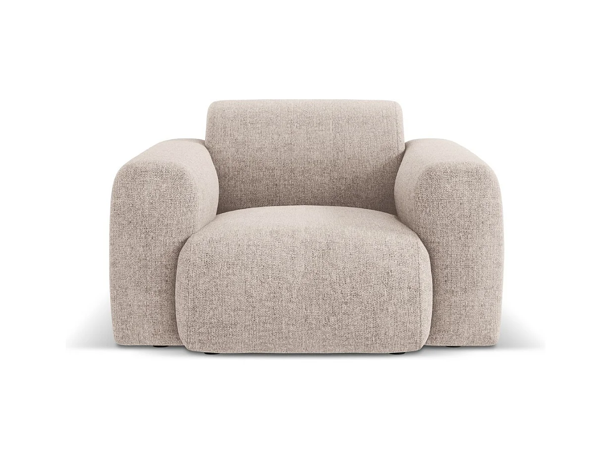 Cosmopolitan Design - Fauteuil "Nolio" 2 places en chenille beige - 105x95x72cm