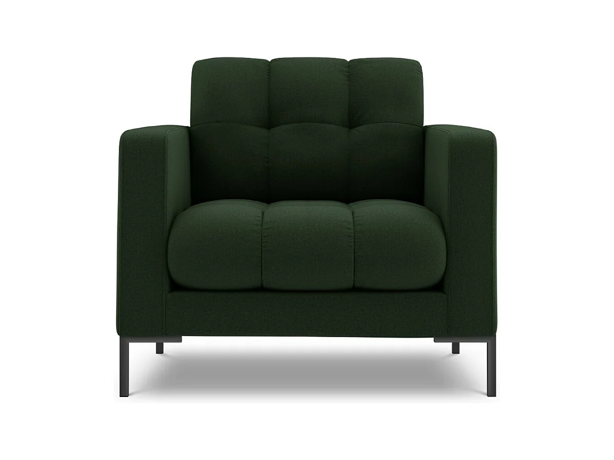 Cosmopolitan Design - Sessel "Bali" aus strukturiertem Stoff dunkelgrün - 87x92x75cm