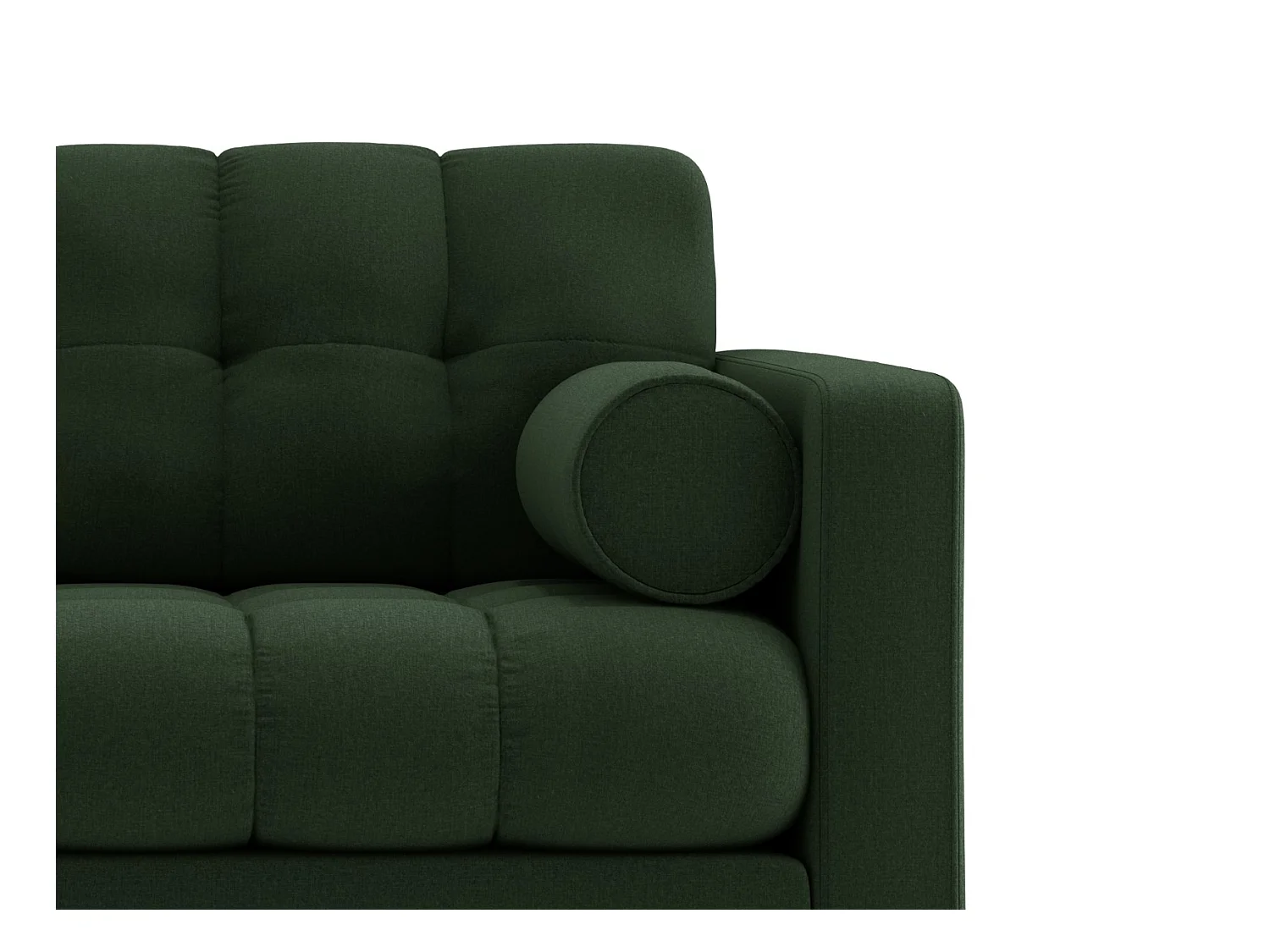 Cosmopolitan Design - Sessel "Bali" aus strukturiertem Stoff dunkelgrün - 87x92x75cm