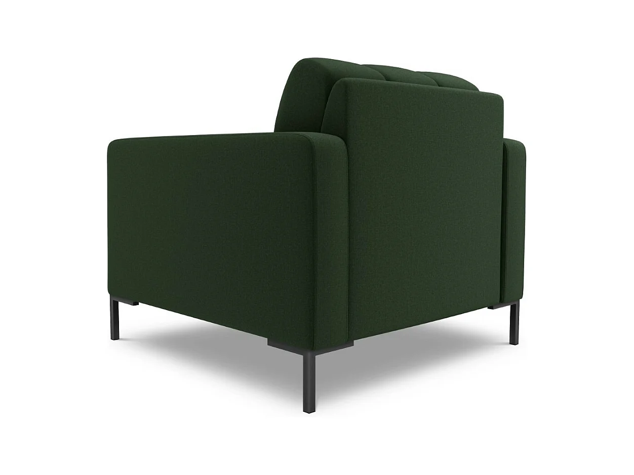 Cosmopolitan Design - Fauteuil "Bali" Structurele stof, Donkergroen - 87x92x75cm