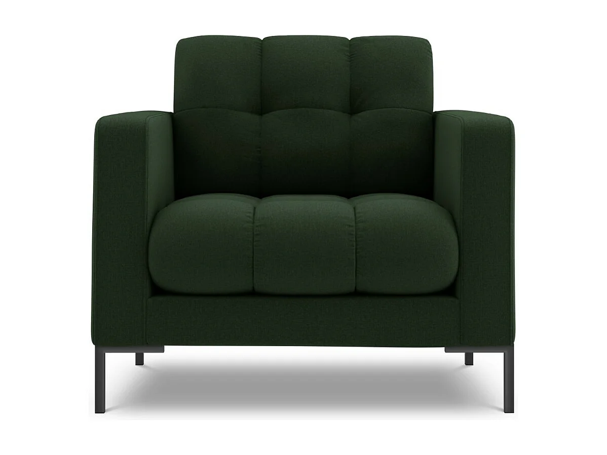 Cosmopolitan Design - Fauteuil "Bali" en tissu structurel vert foncé - 87x92x75cm