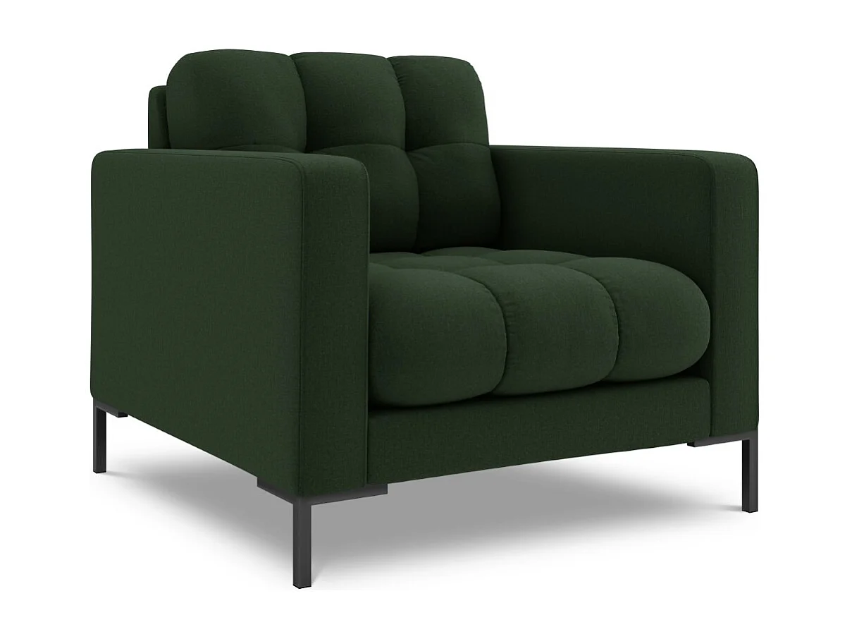 Cosmopolitan Design - Fauteuil "Bali" en tissu structurel vert foncé - 87x92x75cm
