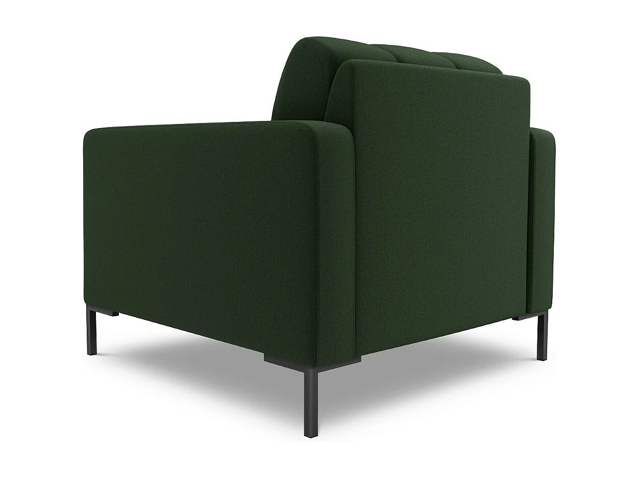 Cosmopolitan Design - Fauteuil "Bali" en tissu structurel vert foncé - 87x92x75cm