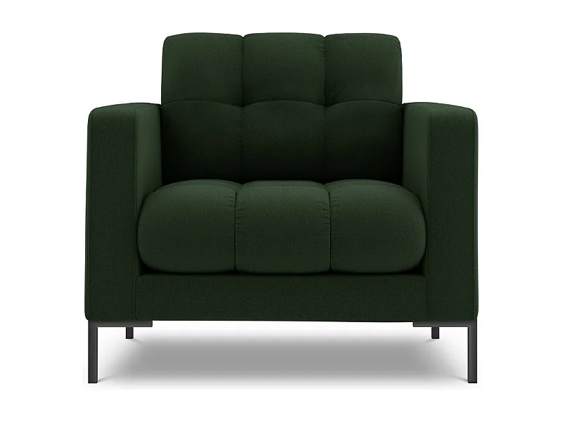 Cosmopolitan Design - Fauteuil "Bali" en tissu structurel vert foncé - 87x92x75cm