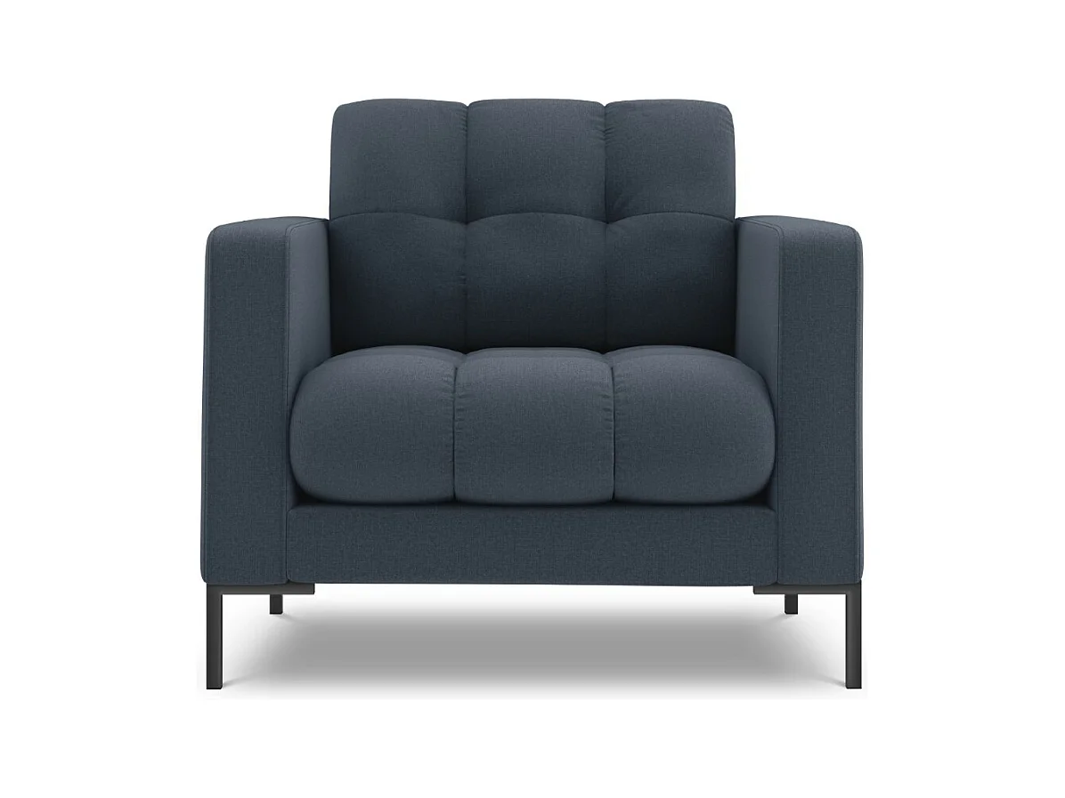 Cosmopolitan Design - Fauteuil "Bali" en tissu structurel bleu foncé - 87x92x75cm