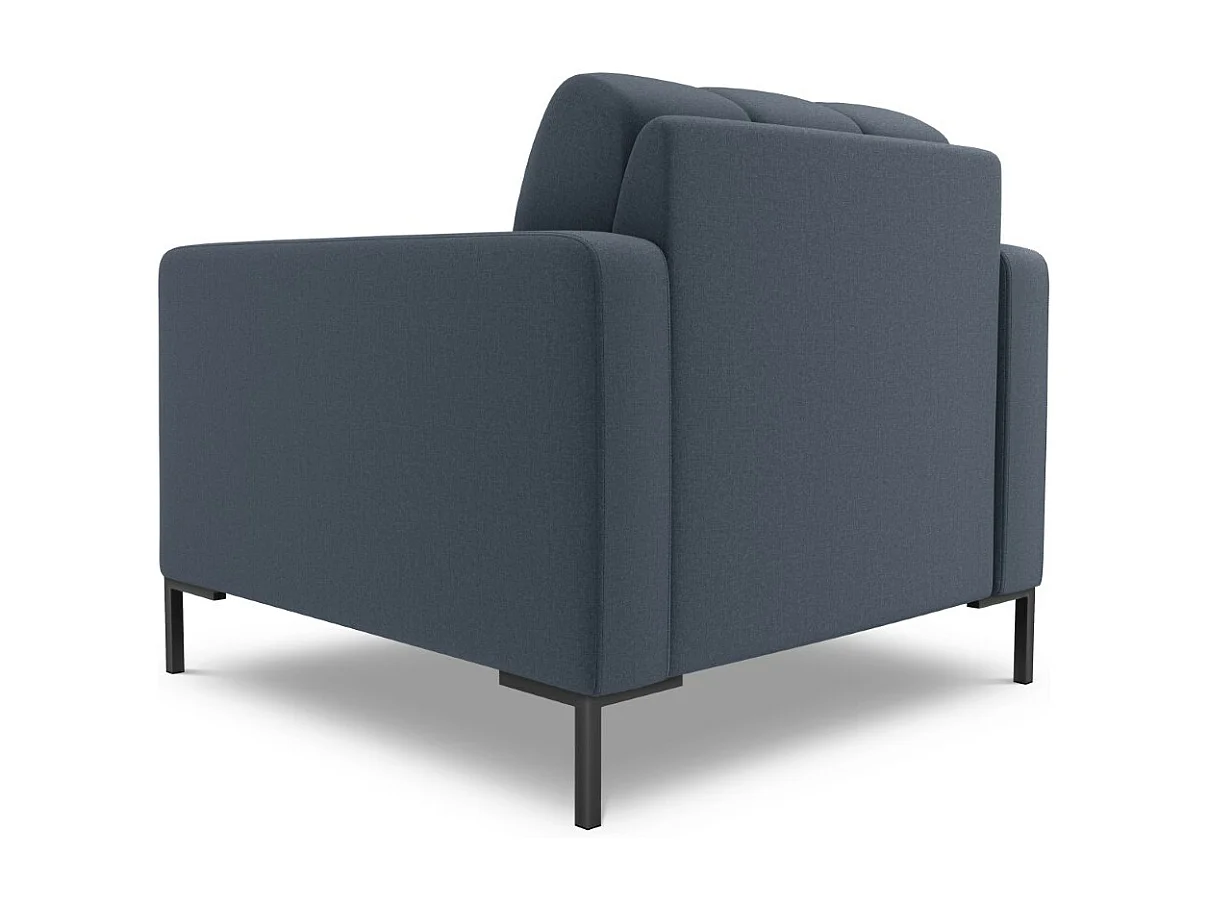 Cosmopolitan Design - Fauteuil "Bali" en tissu structurel bleu foncé - 87x92x75cm