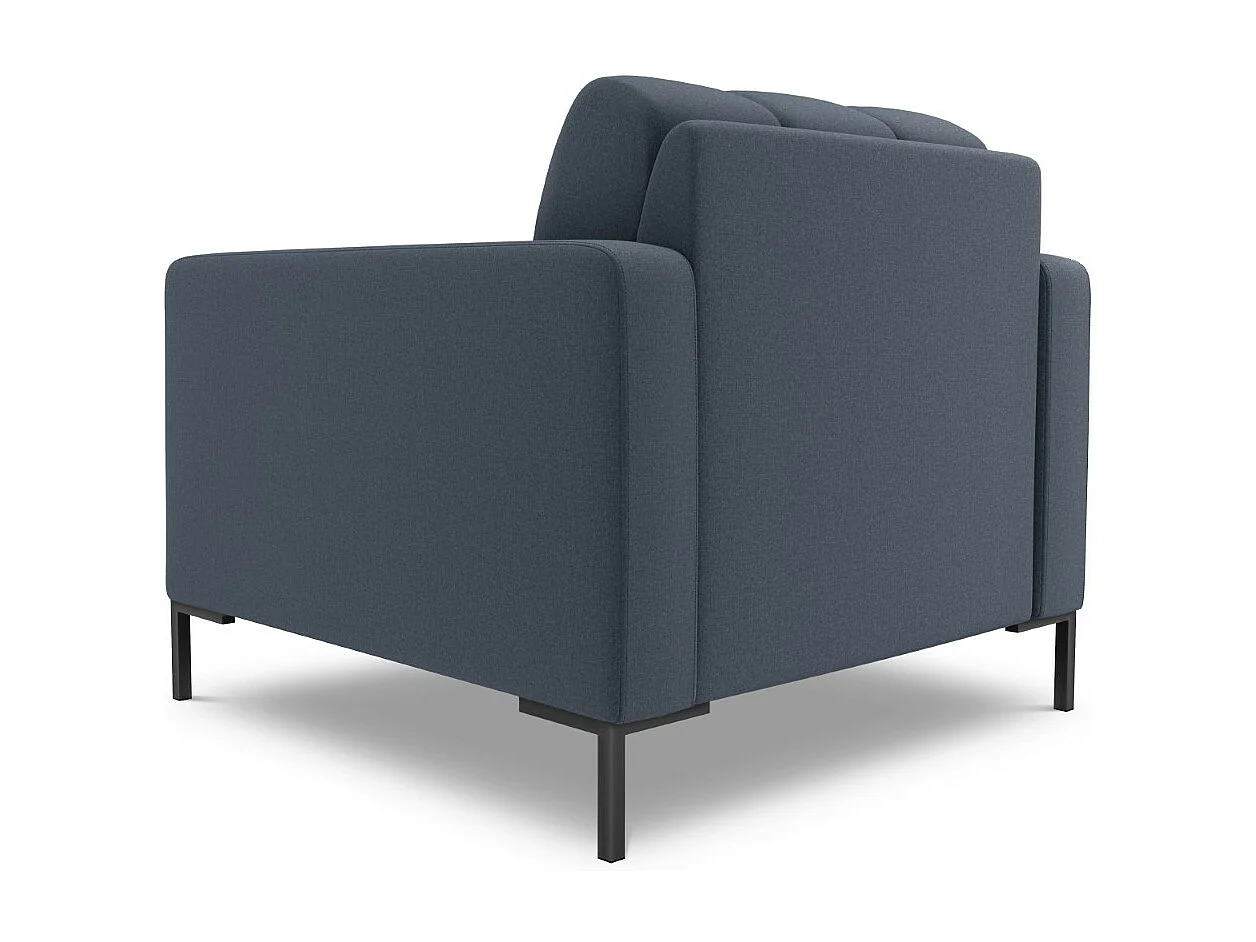 Cosmopolitan Design - Fauteuil "Bali" en tissu structurel bleu foncé - 87x92x75cm