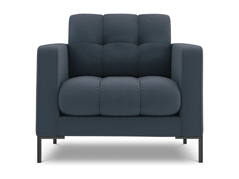 Cosmopolitan Design - Fauteuil "Bali" en tissu structurel bleu foncé - 87x92x75cm