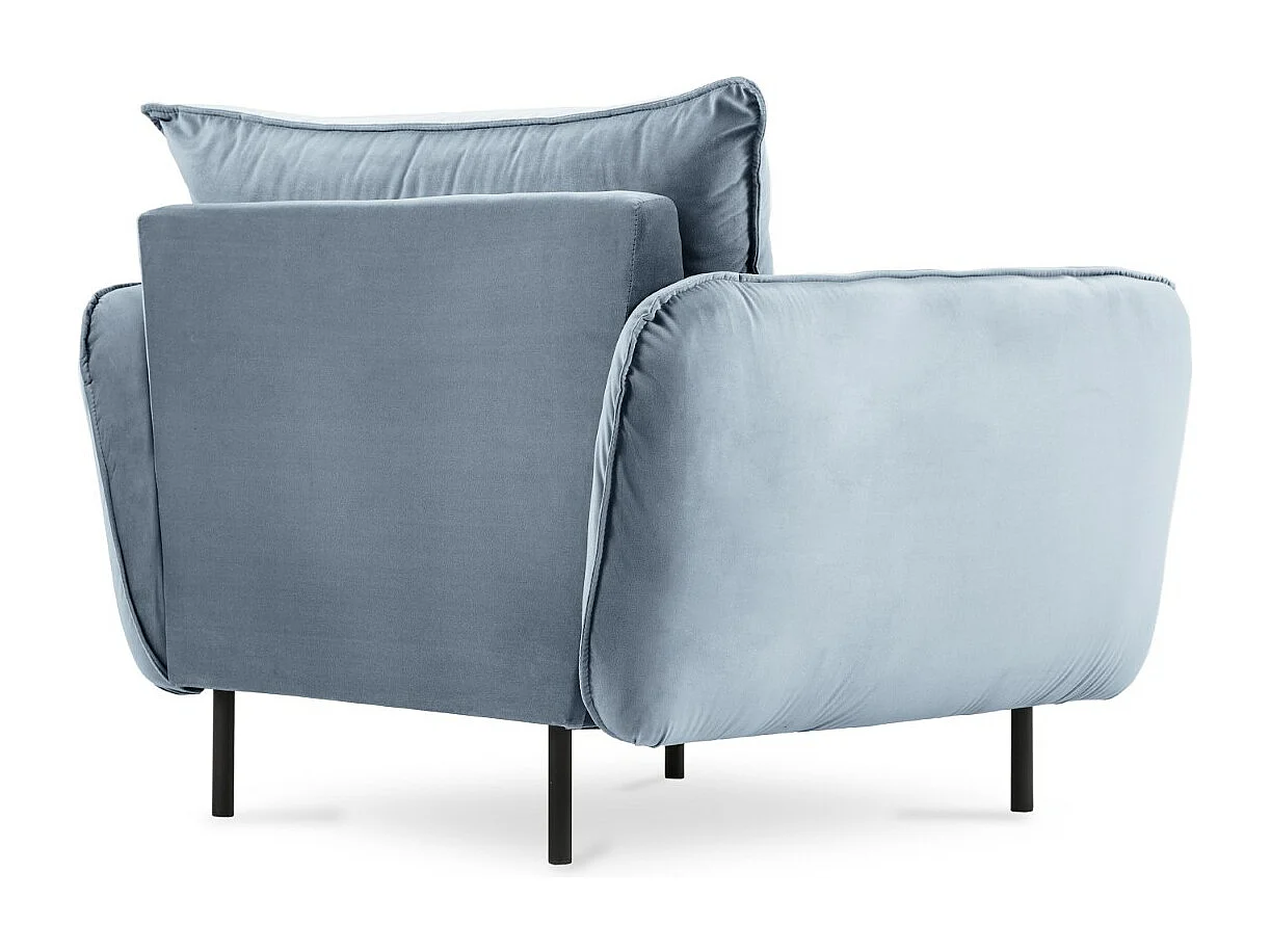 Cosmopolitan Design - Fauteuil "Vienna" Flueel, Blauw - 97x94x95cm