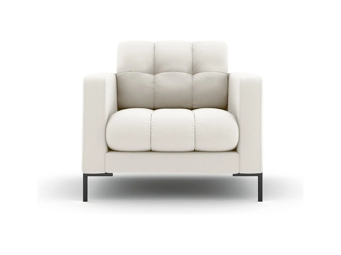 Cosmopolitan Design - Fauteuil "Bali" en tissu structurel beige clair - 87x92x75cm
