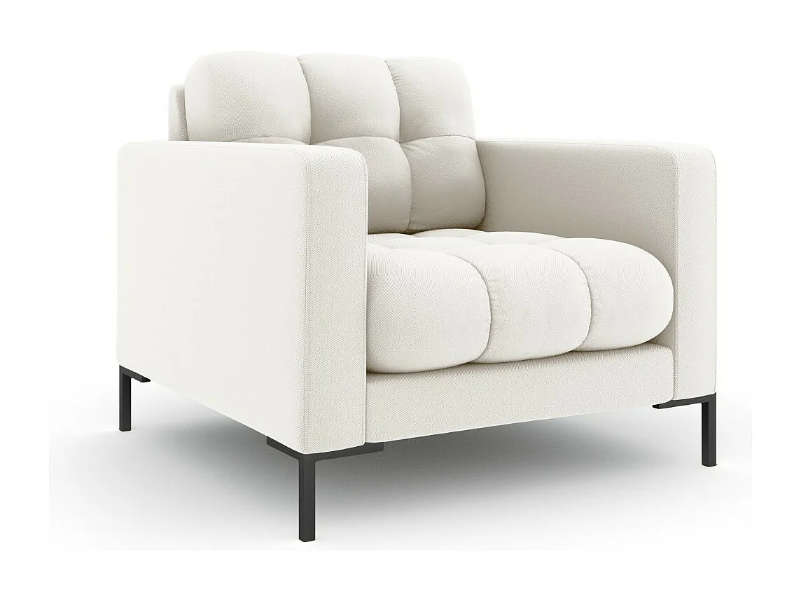 Cosmopolitan Design - Fauteuil "Bali" en tissu structurel beige clair - 87x92x75cm