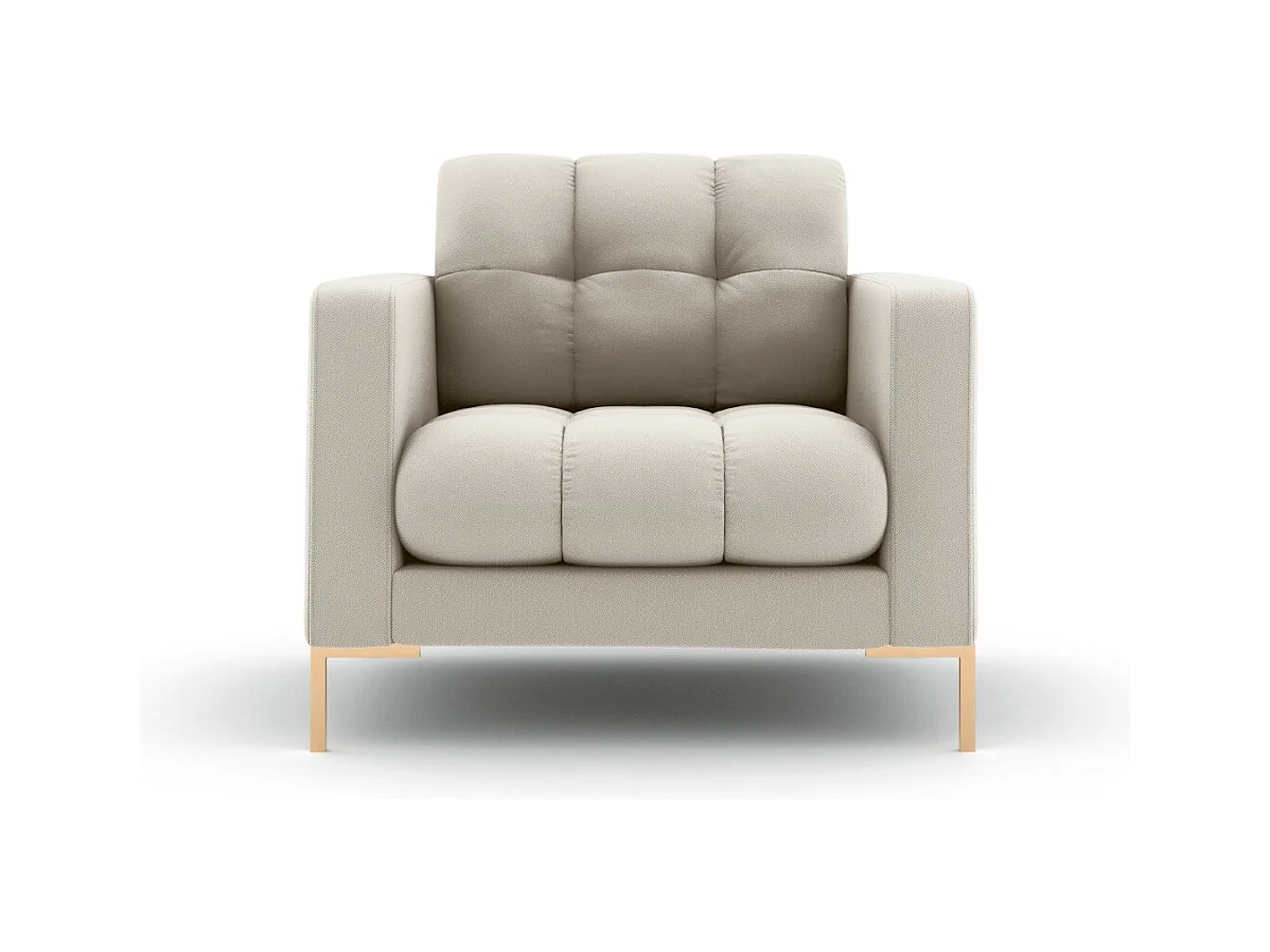 Cosmopolitan Design - Fauteuil "Bali" Structurele stof, Beige - 87x92x75cm