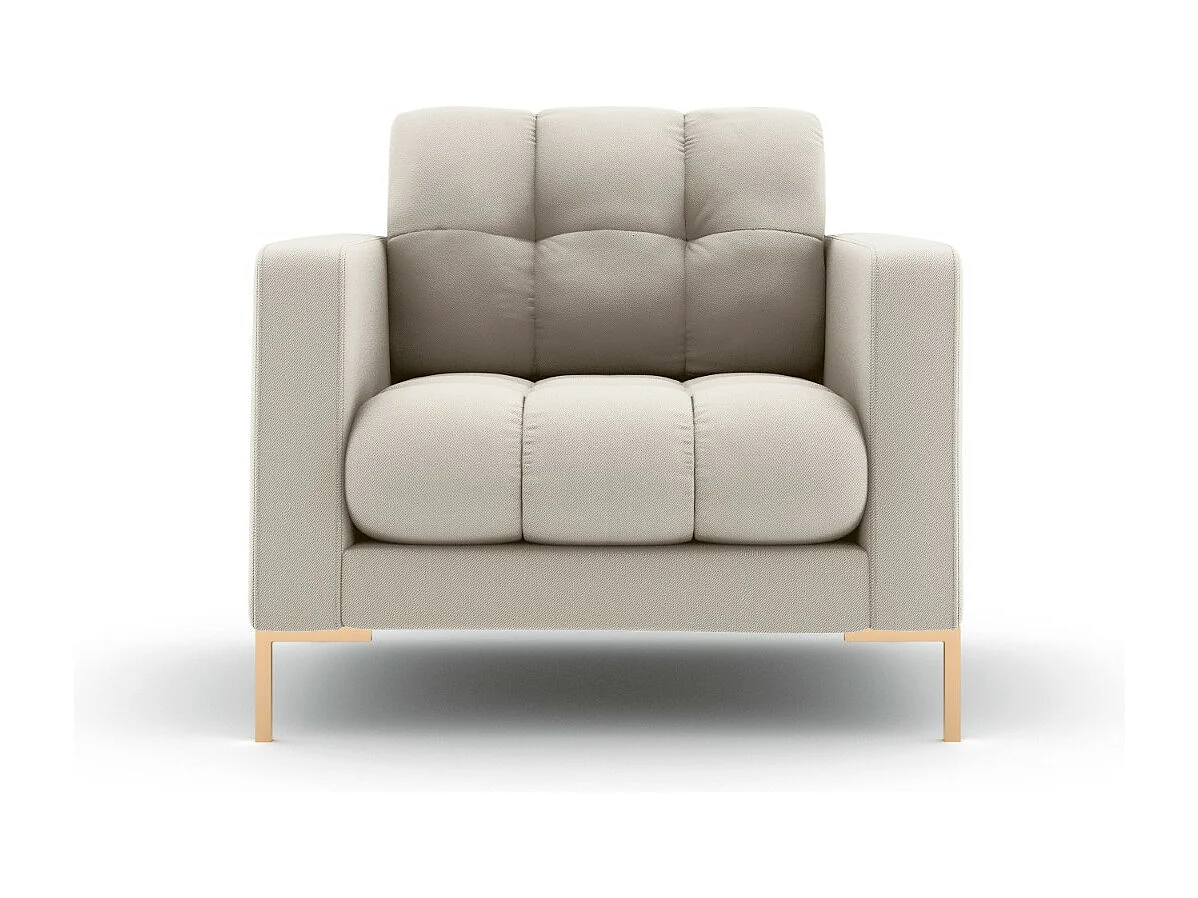 Cosmopolitan Design - Fauteuil "Bali" Structurele stof, Beige - 87x92x75cm
