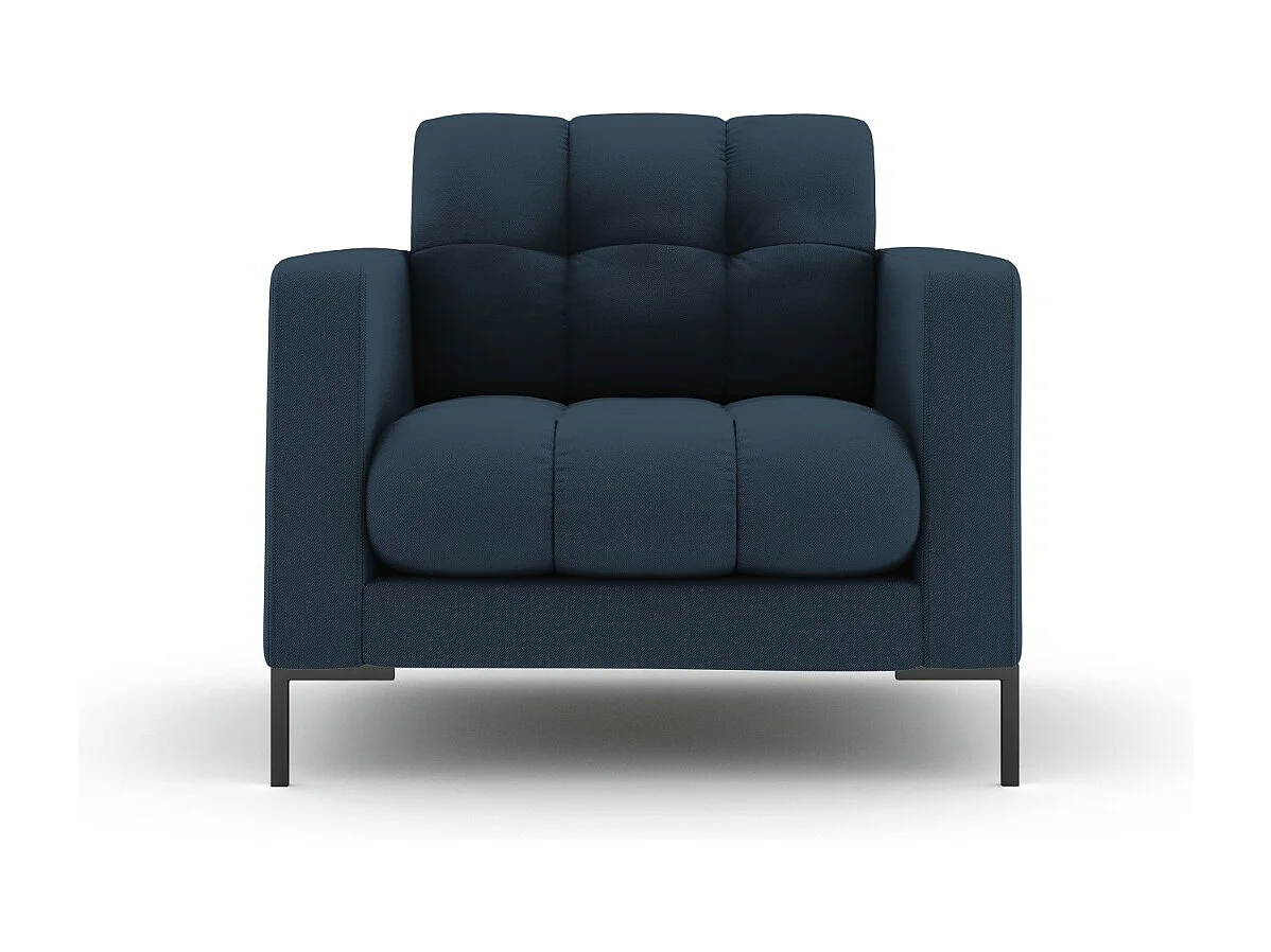 Cosmopolitan Design - Fauteuil "Bali" en tissu structurel bleu - 87x92x75cm