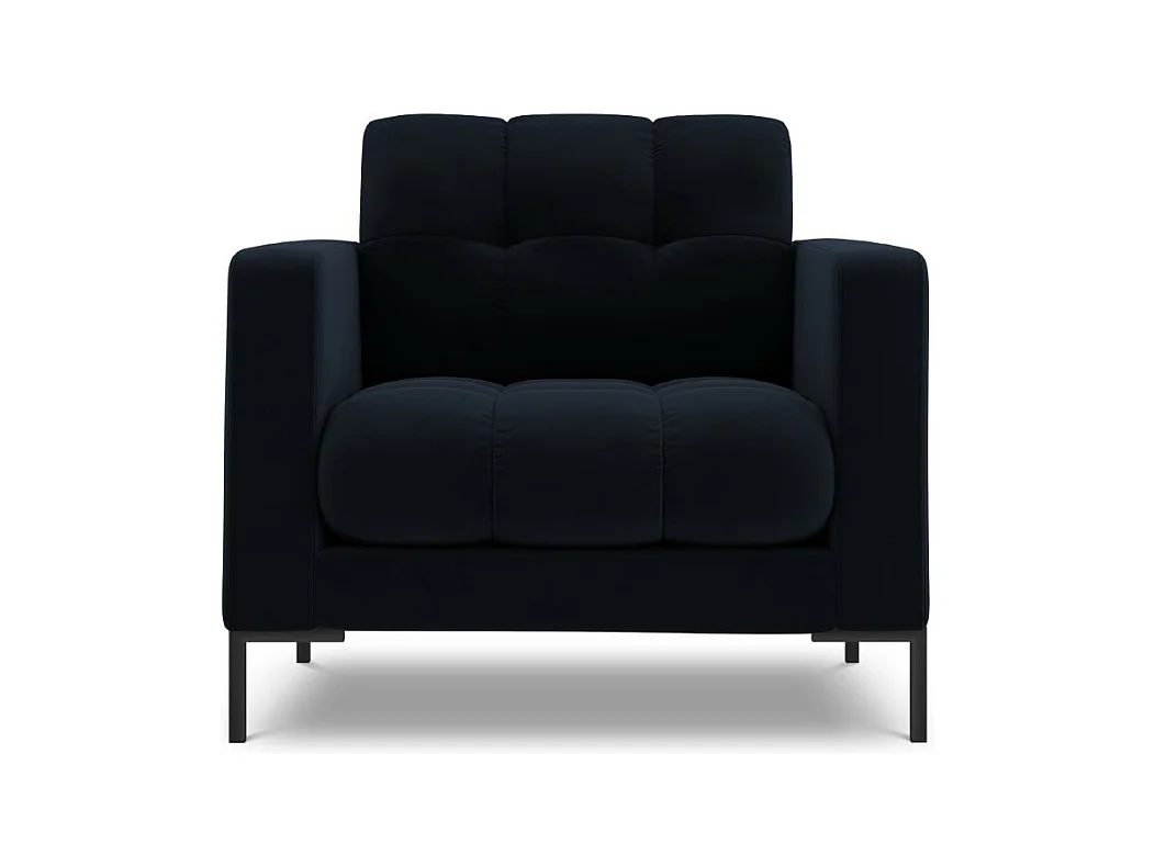 Cosmopolitan Design - Fauteuil "Bali" Flueel, Donkerblauw - 87x92x75cm