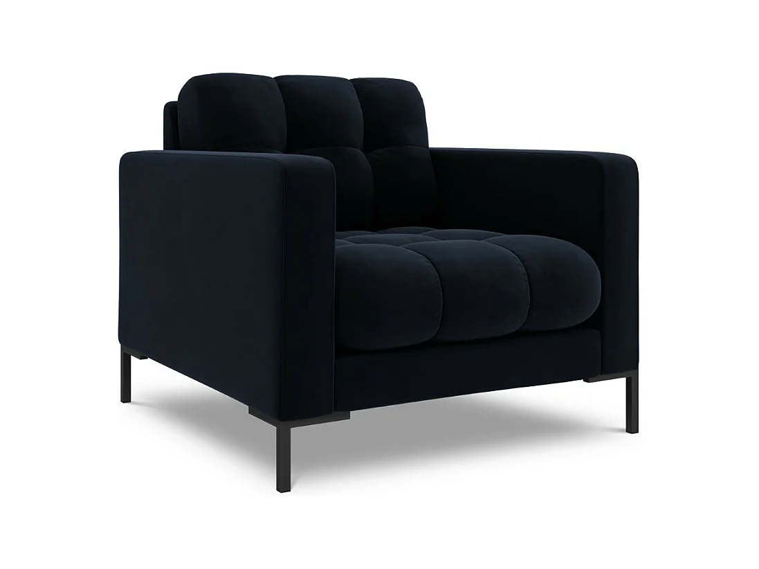 Cosmopolitan Design - Sillón "Bali" de terciopelo azul oscuro - 87x92x75cm