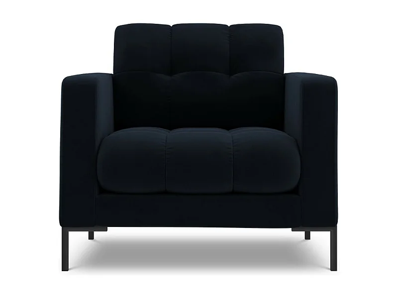 Cosmopolitan Design - Fauteuil "Bali" Flueel, Donkerblauw - 87x92x75cm