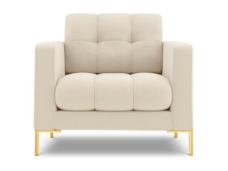 Cosmopolitan Design - Fauteuil "Bali" Structurele stof, Lichtbeige - 87x92x75cm