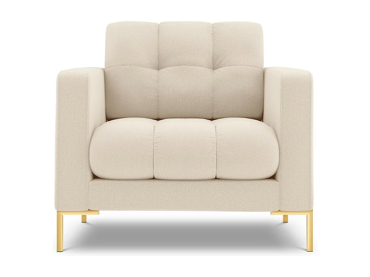 Cosmopolitan Design - Fauteuil "Bali" Structurele stof, Lichtbeige - 87x92x75cm