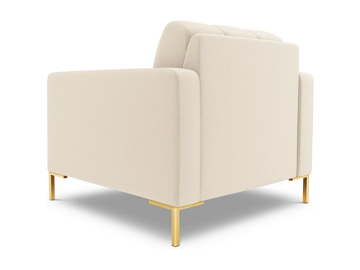 Cosmopolitan Design - Fauteuil "Bali" Structurele stof, Lichtbeige - 87x92x75cm