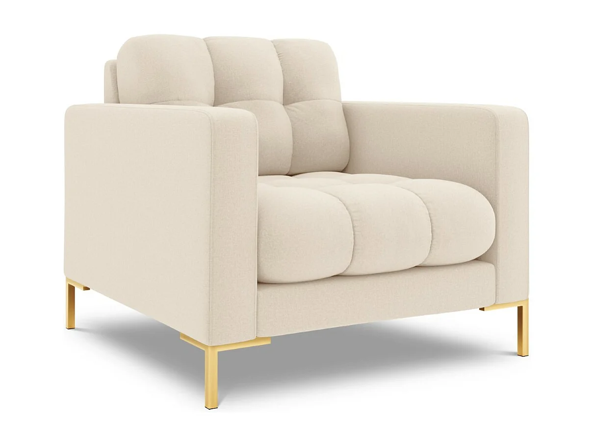 Cosmopolitan Design - Fauteuil "Bali" en tissu structurel beige clair - 87x92x75cm