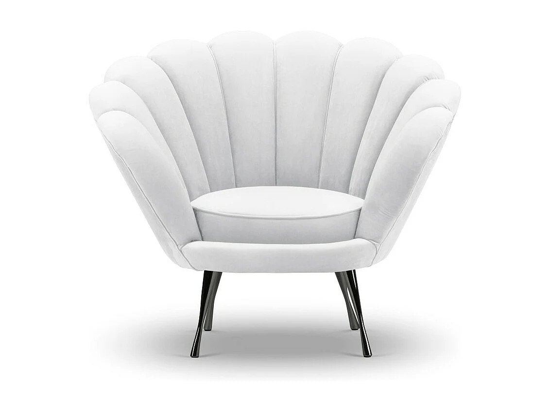 Cosmopolitan Design - Sessel "Kingston" aus Samt hellgrau - 98x78x76cm