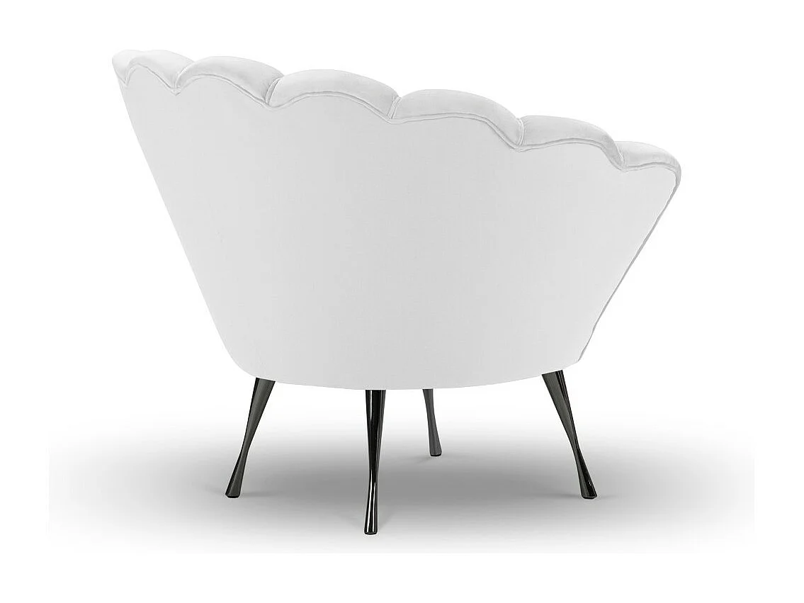 Cosmopolitan Design - Sessel "Kingston" aus Samt hellgrau - 98x78x76cm