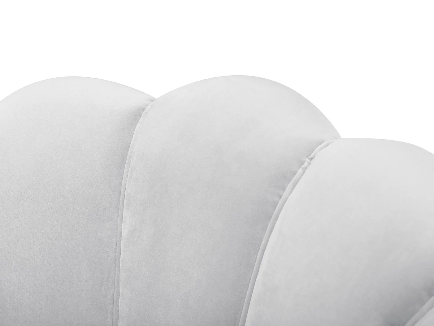 Cosmopolitan Design - Sessel "Kingston" aus Samt hellgrau - 98x78x76cm