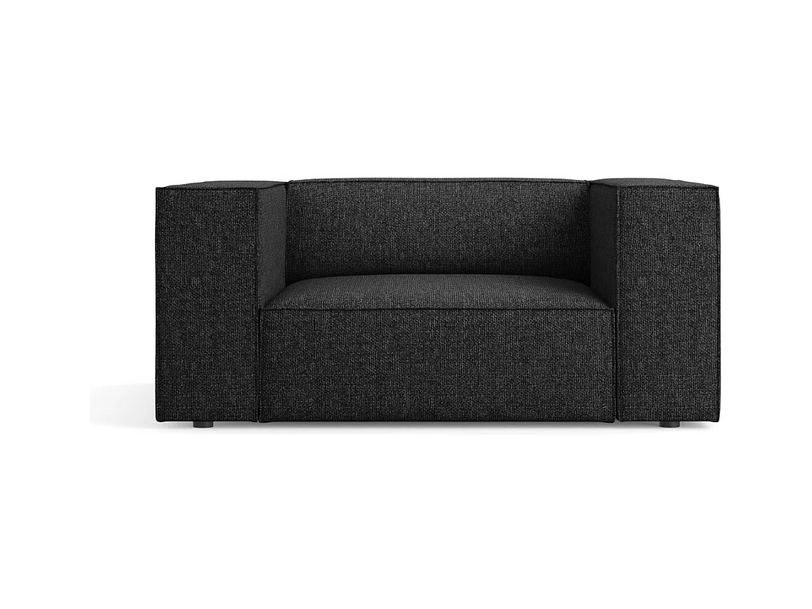 Cosmopolitan Design - Fauteuil "Arendal" Chenille, Zwart - 124x102x70cm
