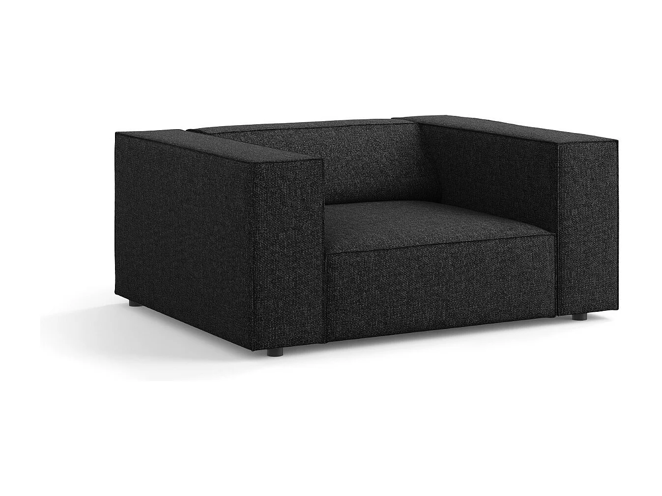 Cosmopolitan Design - Fauteuil "Arendal" en chenille noir - 124x102x70cm