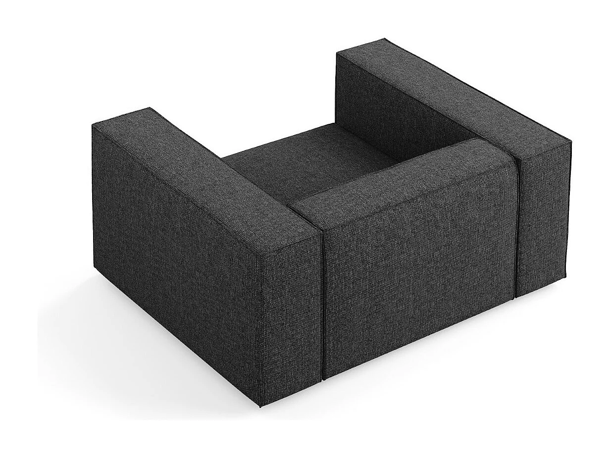 Cosmopolitan Design - Fauteuil "Arendal" en chenille noir - 124x102x70cm