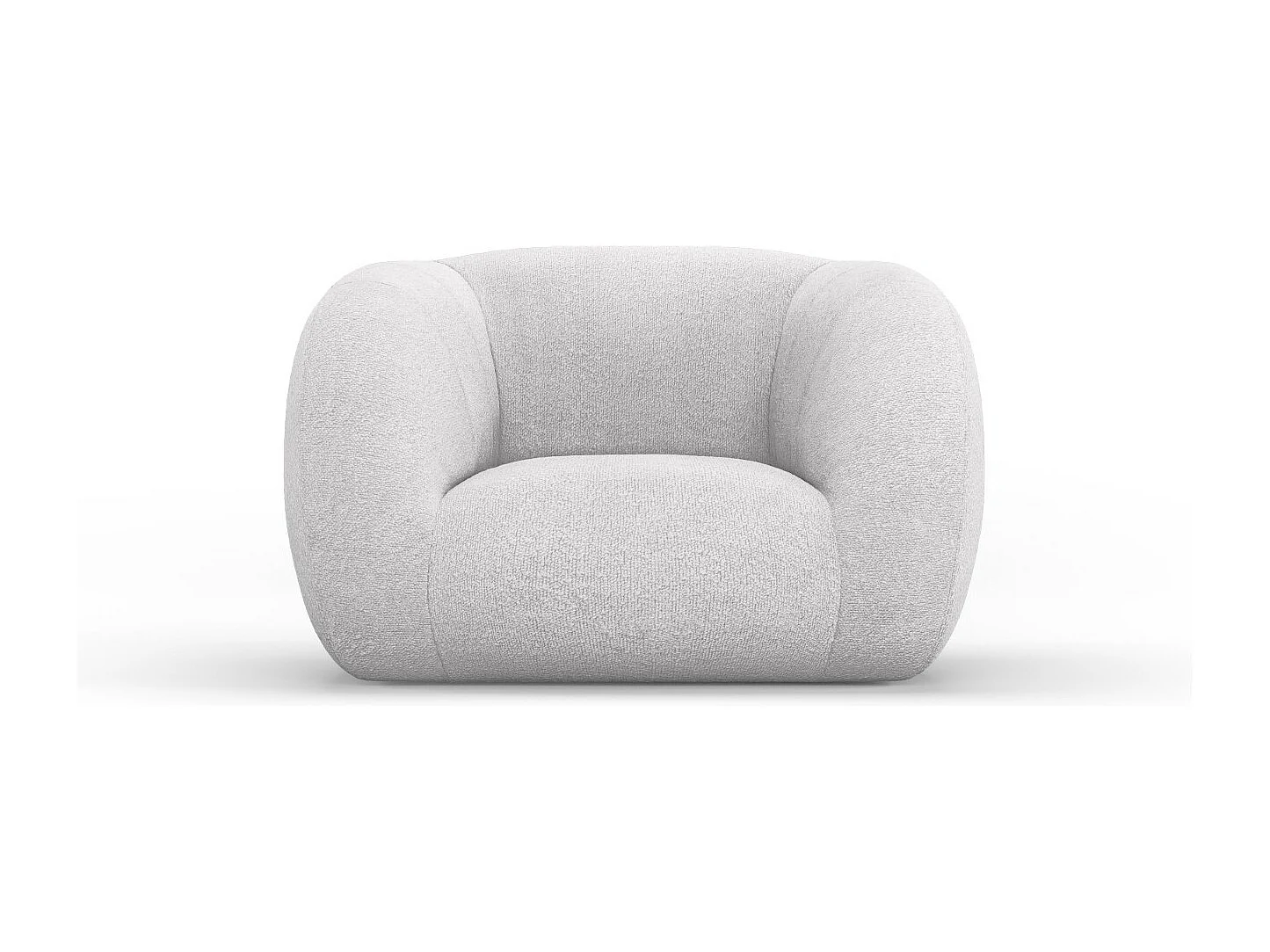 Cosmopolitan Design - Sillón "Essen" de tejido bouclé gris claro - 130x95x86cm