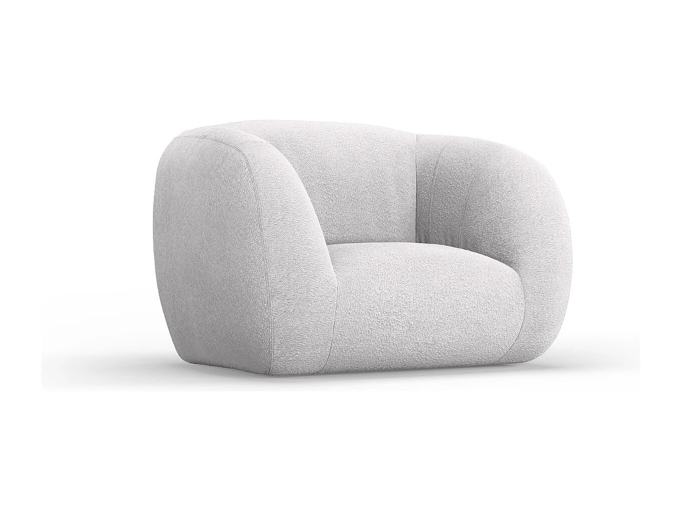 Cosmopolitan Design - Sillón "Essen" de tejido bouclé gris claro - 130x95x86cm
