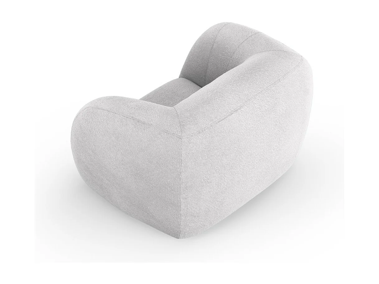 Cosmopolitan Design - Sillón "Essen" de tejido bouclé gris claro - 130x95x86cm