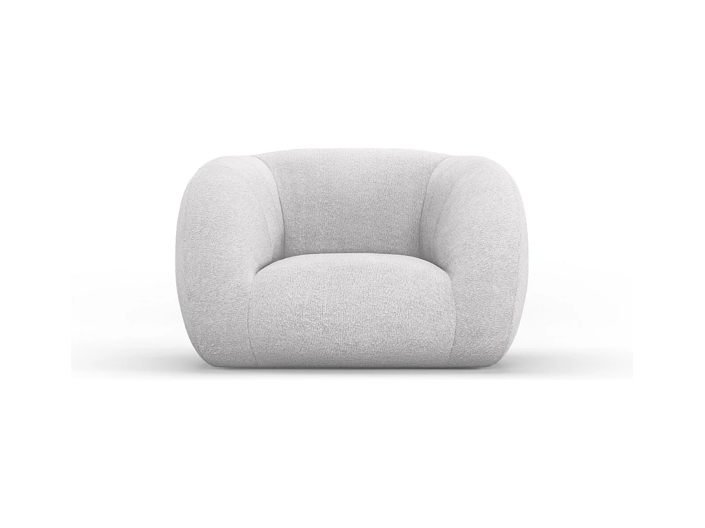Cosmopolitan Design - Fauteuil "Essen" Boucle, Lichtgrijs - 130x95x86cm