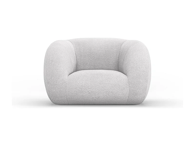 Cosmopolitan Design - Fauteuil "Essen" en bouclé gris clair - 130x95x86cm